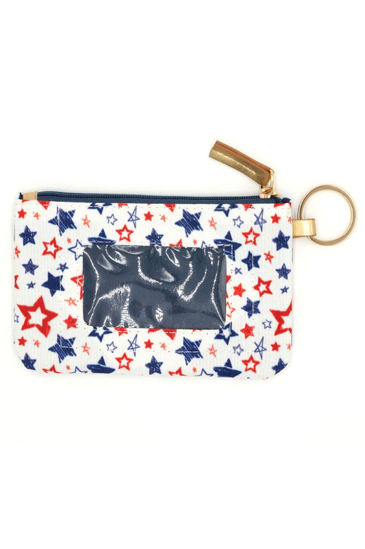 Red, White, & Blue Stars Lanyard and ID Wallet