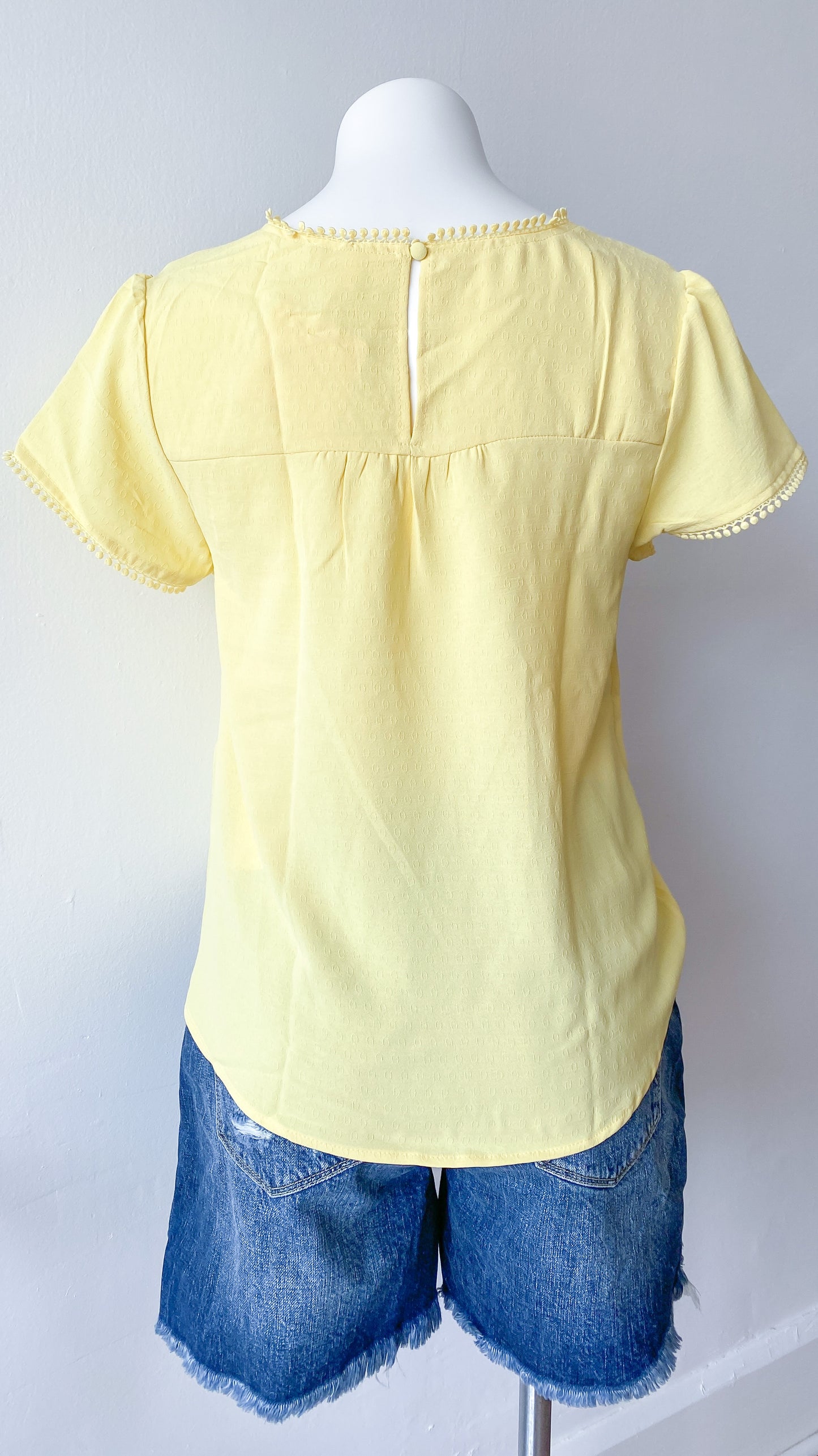 Embroidered Blouse - Yellow: Small-3XL